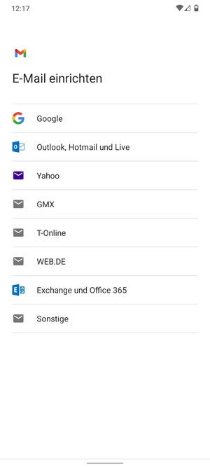 Wählen Sie Google