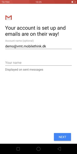 Give your account a name and enter your name. Select NEXT