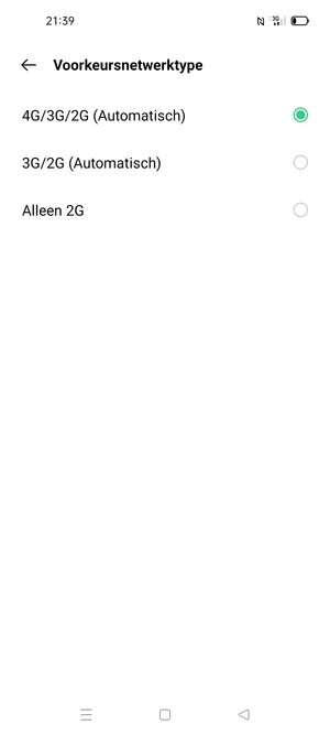 Selecteer uw voorkeursoptie
