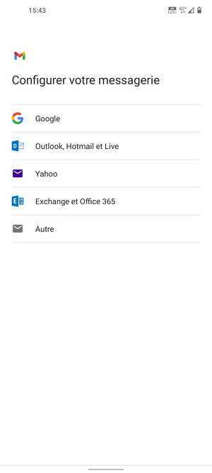 Sélectionnez Outlook, Hotmail et Live
