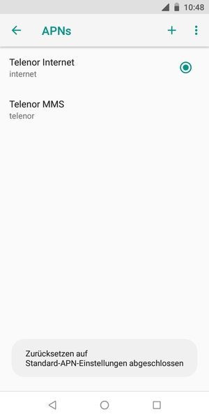 Ihr Handy wird auf Standard-Einstellungen für Internet und MMS zurückgestellt