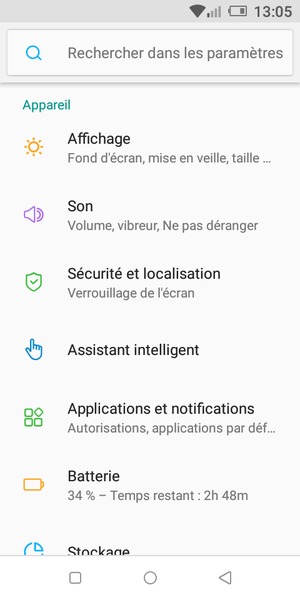Faites défiler et sélectionnez Sécurité et localisation