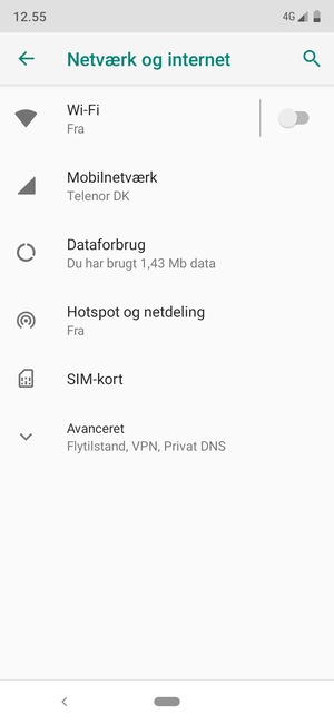 Vælg Mobilnetværk