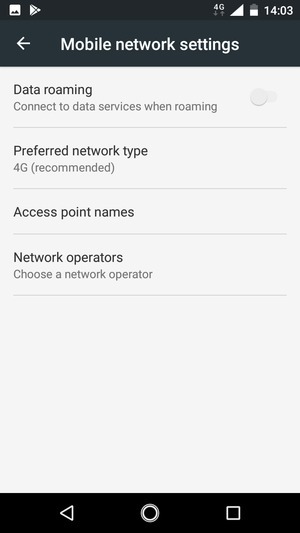 Select Access point names