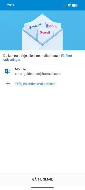 Vælg GÅ TIL GMAIL