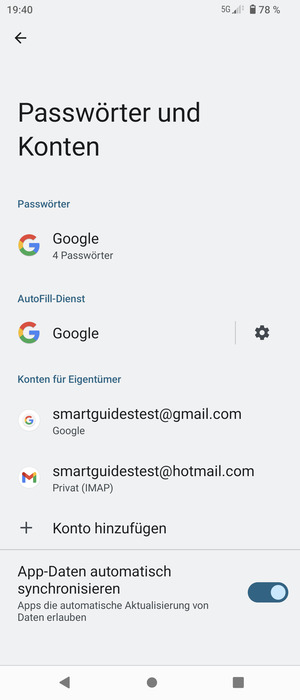 Wählen Sie Ihr Google Konto