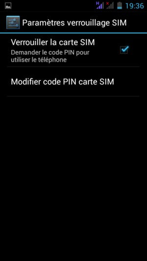 Sélectionnez Modifier code PIN carte SIM