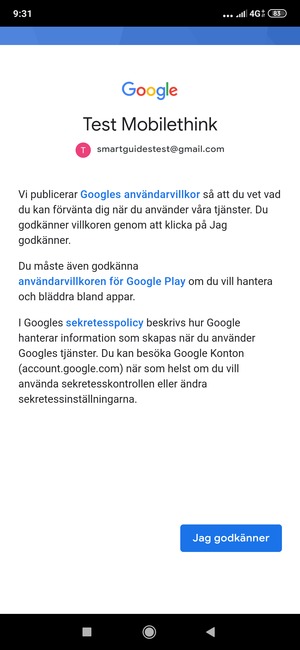 Välj Jag godkänner