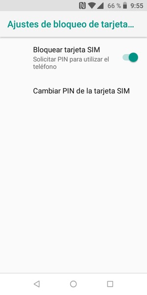 Seleccione Cambiar PIN de la tarjeta SIM