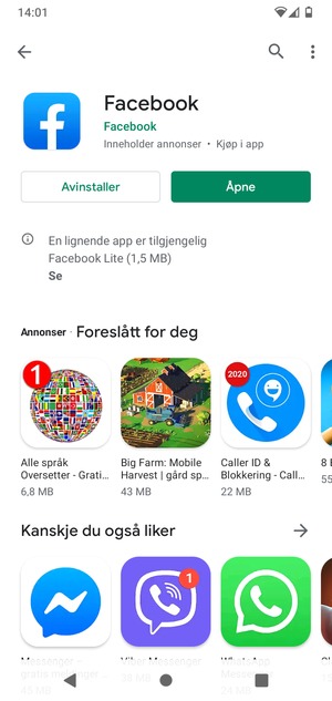 Velg Åpne