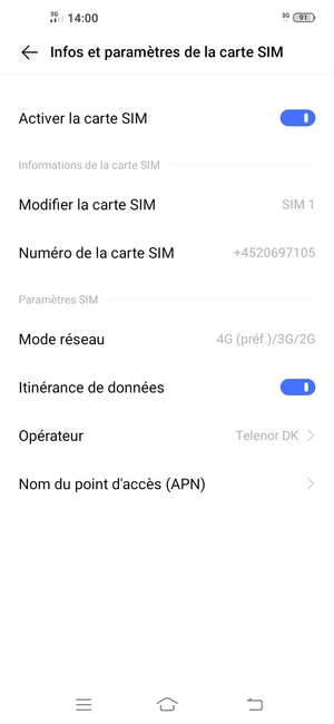 Activer ou désactiver Itinérance de données