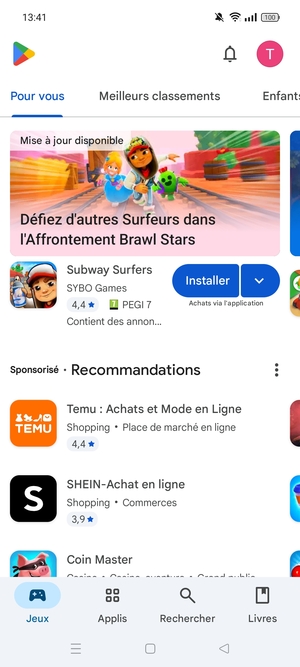 Sélectionnez Rechercher