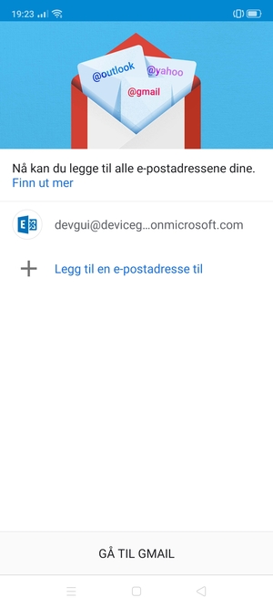 Velg GÅ TIL GMAIL
