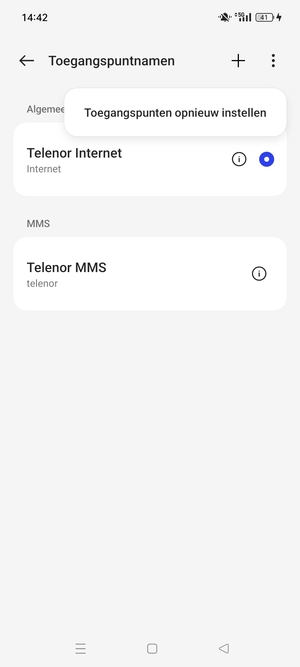 Selecteer Toegangspunten opnieuw instellen