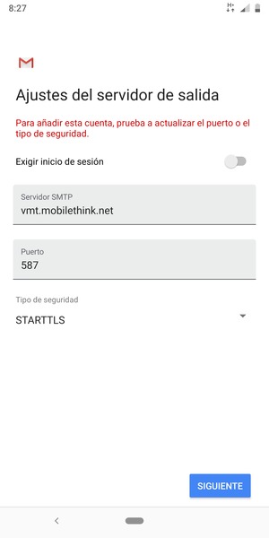 Seleccione Tipo de seguridad