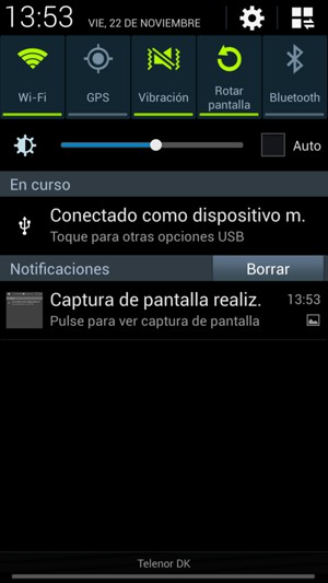 Seleccione Vibración para cambiar al modo de silencio