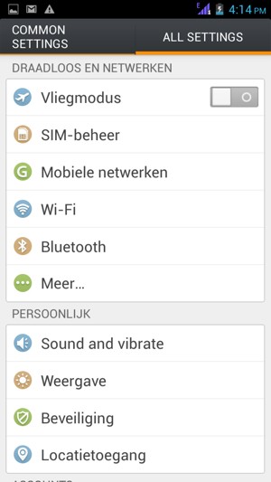 Selecteer Mobiele netwerken