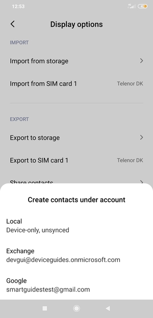 Select your Google account