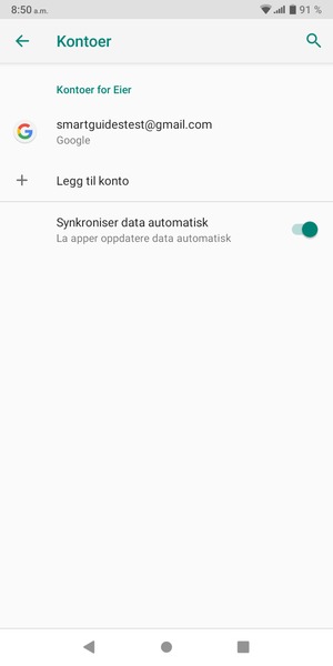 Velg din Google-konto