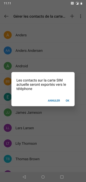 Sélectionnez OK