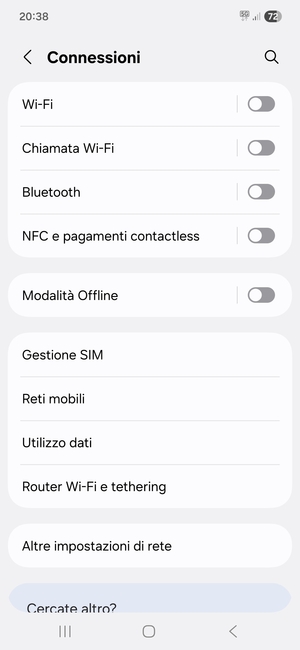 Seleziona Reti mobili