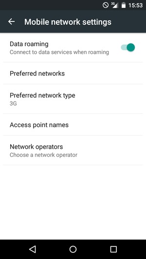 Turn Data roaming on or off
