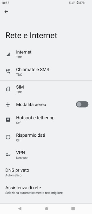 Seleziona SIM