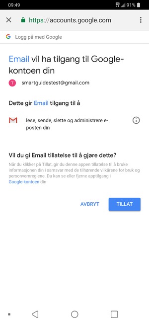 Velg TILLAT
