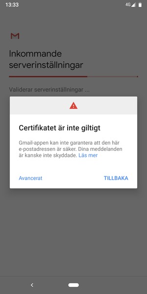 Välj TILLBAKA