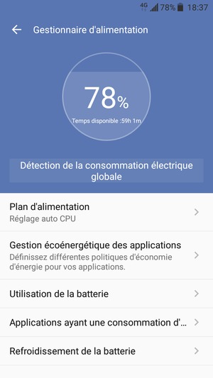 Sélectionnez Plan d'alimentation