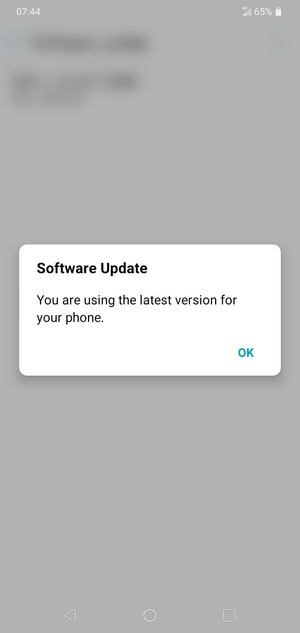 If your phone is up to date, select OK