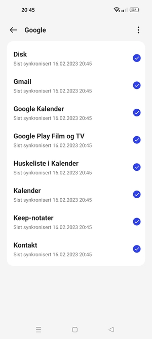 Forsikre deg om at Kontakt er valgt