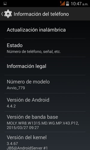 Seleccione Actualización inalámbrica