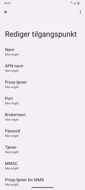 Skriv inn internett-informasjon
