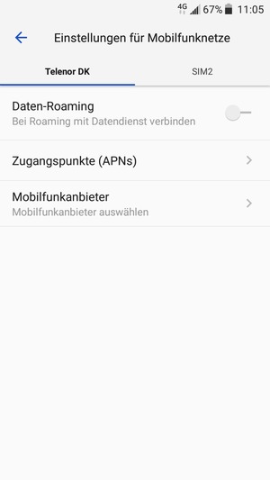 Um das Netzwerk zu wechseln, falls Probleme auftreten, wählen Sie Mobilfunkanbeiter