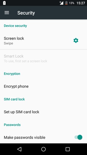 Select Screen lock