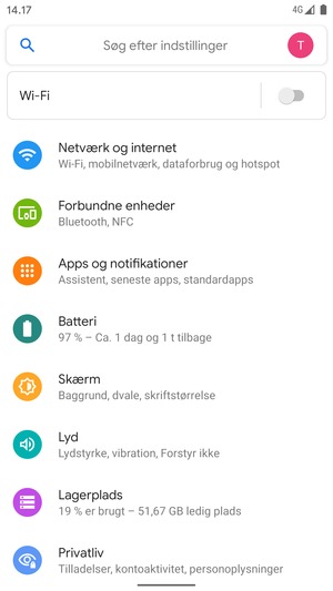 Vælg Netværk og internet