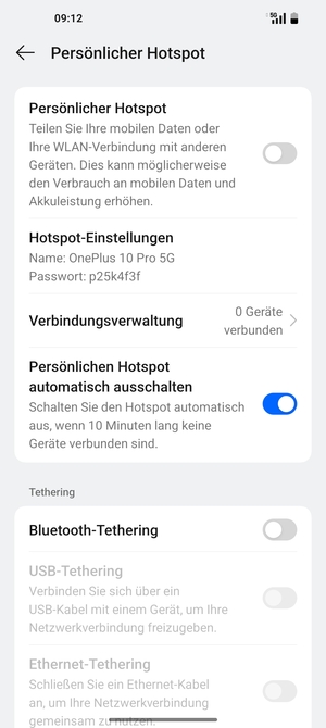 Schalten Sie Persönlicher Hotspot ein