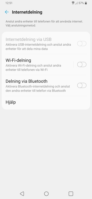 Välj Wi-Fi-delning