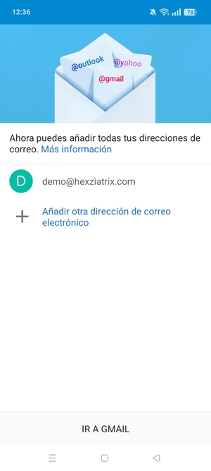 Seleccione IR A GMAIL