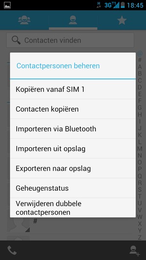 Selecteer Contacten kopiëren