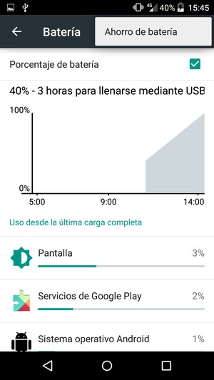 Seleccione Ahorro de batería