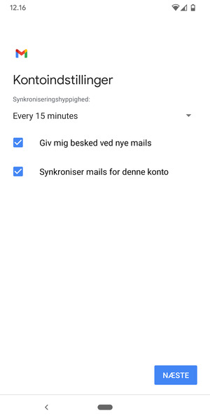 Vælg NÆSTE
