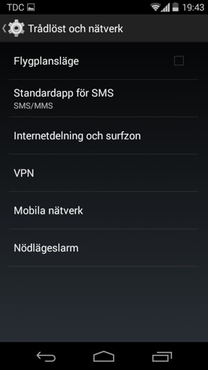 Välj Mobila nätverk