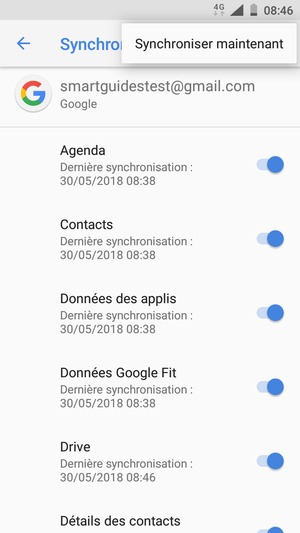 Sélectionnez Synchroniser maintenant