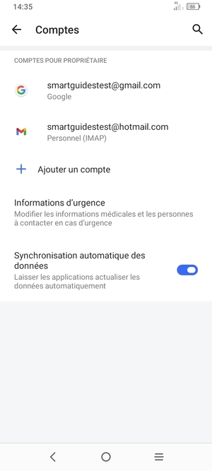 Sélectionnez votre compte Google