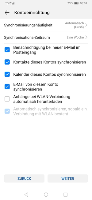 Wählen Sie WEITER