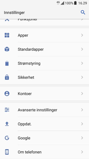 Bla til og velg Sikkerhet