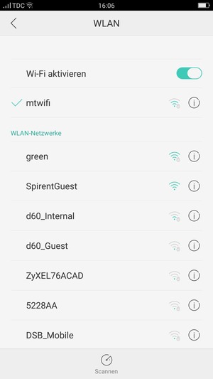 Sie sind nun mit dem WLAN-Netzwerk verbunden