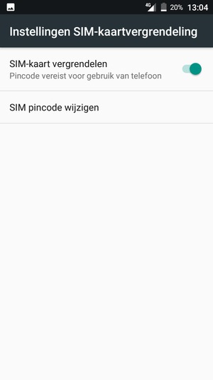 Selecteer SIM pincode wijzigen